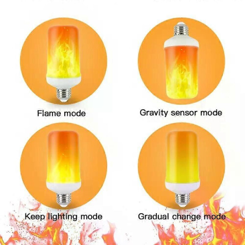E14 E27 LED Flame Light Bulbs 4 Modes Party LED Flame Effect Light 85-265V Simulering Fire Lights Bulb 1