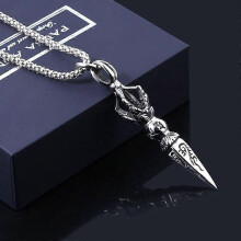 Miesten Rock Punk Tiibetin buddhalainen suojakaulakorut Vajra Dagger Amulet Pendant