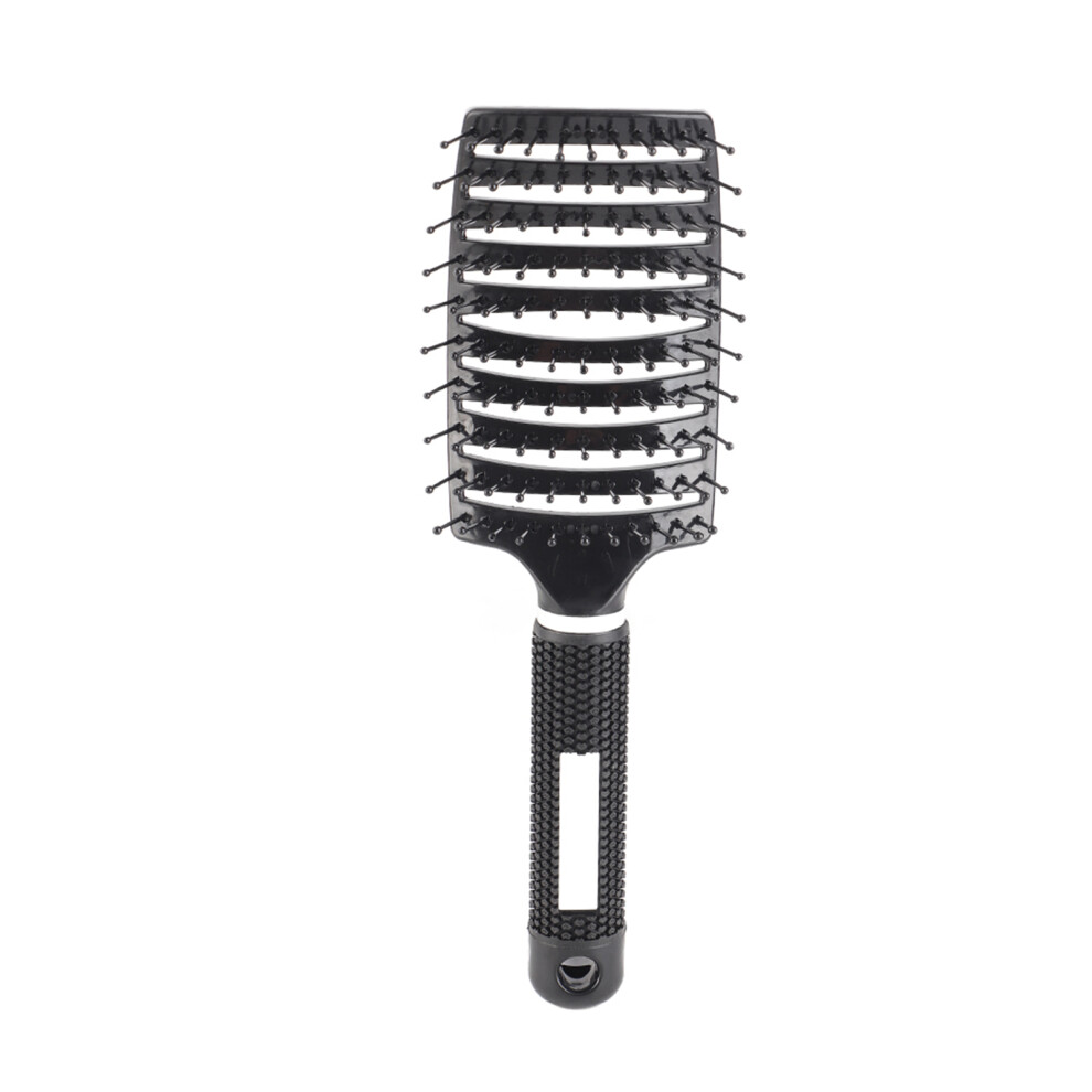 Unisex Black Hair Brush Curved Massage Comb Salon Hairdressing