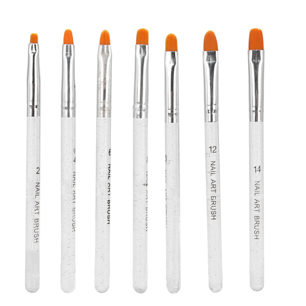 7pcs Transparent Handle Nail Art Brush DIY Pattern