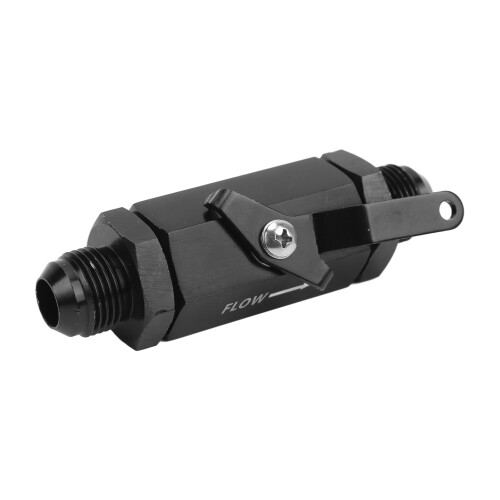 Vanne d'arrêt de carburant AN10, aluminium 6061, noire