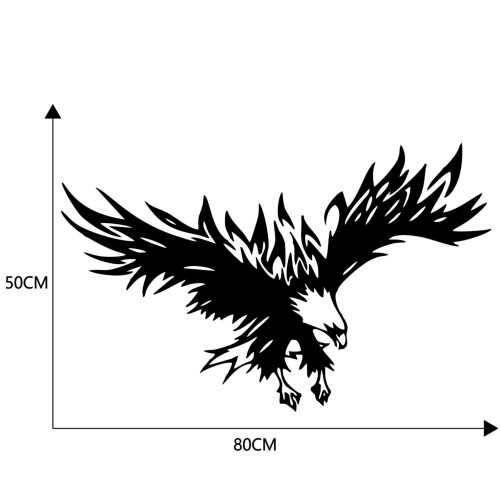 Eagle-Shaped Car Vinyl Sticker Decal Universal 80x50cm Black/White 1