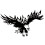 Eagle-Shaped Car Vinyl Sticker Decal Universal 80x50cm Black/White 3