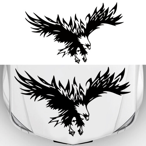 Eagle-Shaped Car Vinyl Sticker Decal Universal 80x50cm Black/White