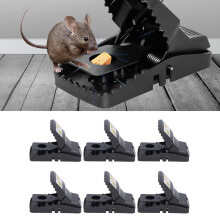 6 Stück Mäusefallen aus Kunststoff, hochsensitiv, berührungslose Design, sichere wiederverwendbare Rattenfalle, Fangwerkzeug