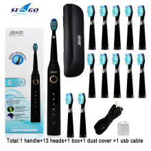 (MUSTA SETTI 2) Sonic sähköhammasharja Pestävä elektroninen hammasharja SG-507 USB ladattava hammash