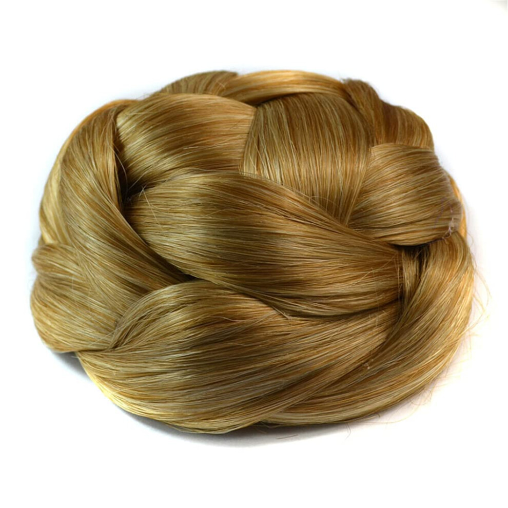 Unisex Braided Chignon Synthetic Hair Bun Pad 106Cm 60G Multi-Tiered Hairpiece #12 For Updos And Hairstyles