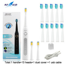 (VALKOINEN SARJA 1) Sonic sähköhammasharja Pestävä elektroninen hammasharja SG-507 USB-ladattava ham