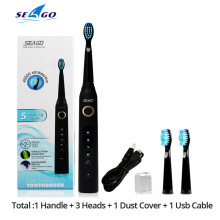 (Black seago 507) Ladattava Sonic-hammasharja SG-507 Sonic Adult sähköinen hammasharja 2 min ajastin