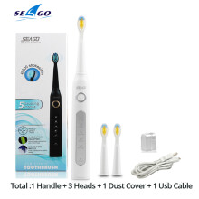 (Valkoinen seago 507) Ladattava Sonic-hammasharja SG-507 Sonic Adult Electric -hammasharja 2 min aja