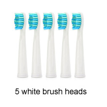 (5 valkoista harjaspäätä) SG-507 Sonic Sähköhammasharja Oral Care Hampaiden valkaisuun Hierontakumi