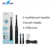 (Musta) SG-507 Sonic Sähköhammasharja Oral Care Hampaiden valkaisuun Hierontakumi 5-moodia Vedenpitä