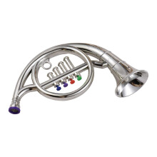 French Horn with 4 Color Coded Keys Eco-Friendly ABS Material Early Education Wind Instrument for Kids