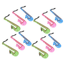 Inflatable Musical Instrument Saxophone Set - 12pcs Blow Up Saxophones for Kids Pretend Play, Reusable Carnival Props