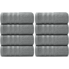 Pack of 8 Big Super Jumbo Bath Sheets 100x200 cm Premium Egyptian Cotton XL Bath Towels (Silver)