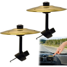 Car Crash Cymbal Air Vent, 2-Piece Gold Drum Cymbal for Cars, Easy Installation, Compatible with All Vehicle Types