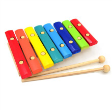 Colorful Eight-Tone Percussion Xylophone Hand Percussion Music Teaching Aid Aluminum Plate Piano Glockenspiel Bell