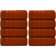 Pack of 8 Big Super Jumbo Bath Sheets 100x200 cm Premium Egyptian Cotton XL Bath Towels (Orange)