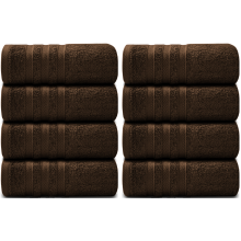 Pack of 8 Big Super Jumbo Bath Sheets 100x200 cm Premium Egyptian Cotton XL Bath Towels (Brown)