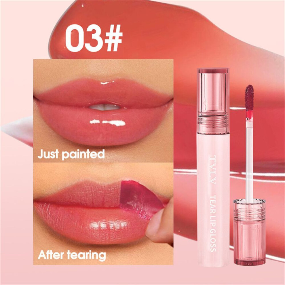 (9298-3#) Tear-off Lip Gloss In 5 Colors, Waterproof, Moisturizing, Easy To Color,-image-OPC-PJP5RX8-NEW
