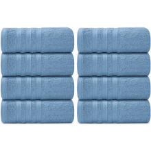 Pack of 8 Big Super Jumbo Bath Sheets 100x200 cm Premium Egyptian Cotton XL Bath Towels (Sky Blue)
