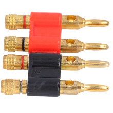 2 piezas conector banana doble de 2 vías latón 32A Negro/Rojo