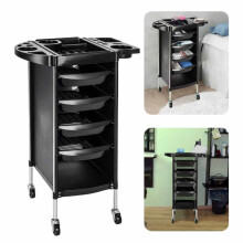 4 Layer Salon Trolley Chrome Frame Storage Cart Barber Hairdressing
