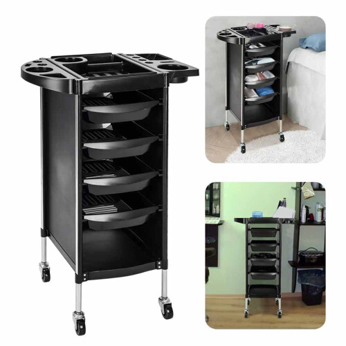 4 Layer Salon Trolley Chrome Frame Storage Cart Barber Hairdressing