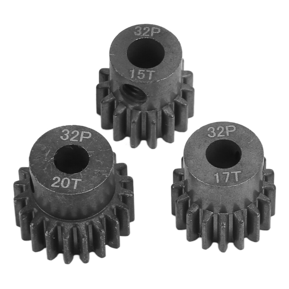 Steel Rc Motor Gear Set 15T 17T 20T 0.8Mod For 1/10 Off-Road Vehicles Black 8461342501051