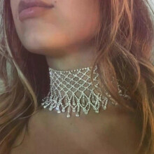Collana con nappa, girocollo, nappa larga, collana con catena per uomo e donna, ciondolo per gioielli