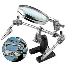 Supporto per lente d'ingrandimento 5X di terza mano per lavori elettronici, gioiellieri, orologi, riparazioni,