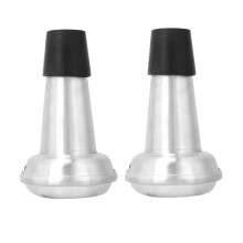 Trumpet Mute 2 Pcs Aluminum Lightweight Mini Practice Muffler for Brass Instruments and Trumpets