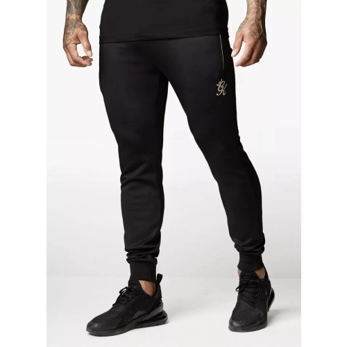 (Large) Gym King Mens Black Gold Poly Reflective Tracksuit 2