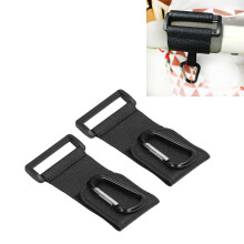 2 Stück Schwarze Babywagenhaken Mehrzweck-Hände frei Leder Kinderwagenhaken Halter Karabiner