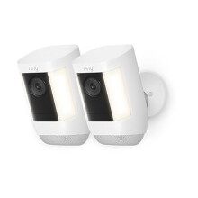 Ring Spotlight Cam Pro Wired 2 pack| Outdoor Security Camera 2K Video with Ring Vision, 3D Motion Detection, Bird's-Eye View, LED Spotlights