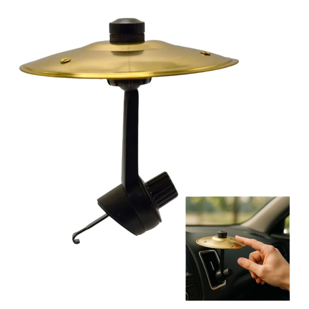 Car Crash Cymbal Air Vent - Mini Drum Cymbal For Car Vents, Realistic Design, Ideal For Music Lovers, Finish Black 6493810717673