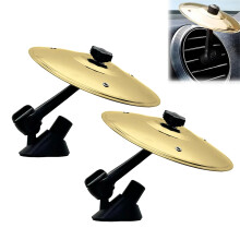 Car Cymbal Air Vent Drum Music Gadget for Drivers & Drummers, Easy Installation on Dashboards & Vents, Metallic Sound, 2 Pcs