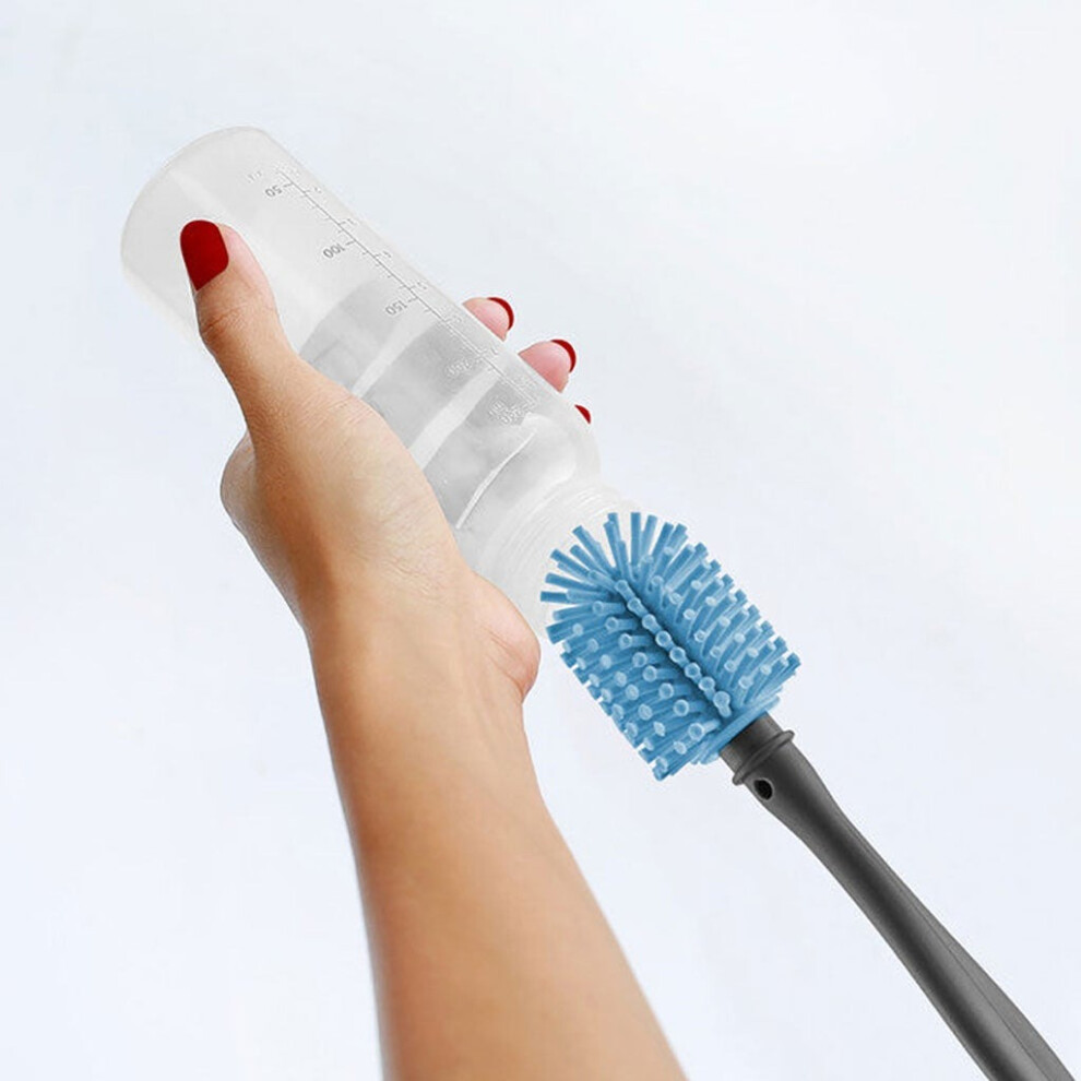 Babyjem Baby Bottle & Pacifier Cleaning Brush|Long-Lasting, Non-Absorbent & Baby-Safe Material - Blue