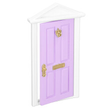 1:12 Puerta miniatura de madera de abedul, color lila claro