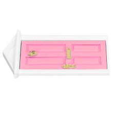 Mini Porta di Fate in Legno per Casa delle Bambole in Scala 1:12 Rosa Chiaro Brillante Dettagli Vividi