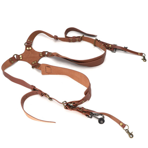 Camera Strap Leather Double Shoulder Harness Strap 2