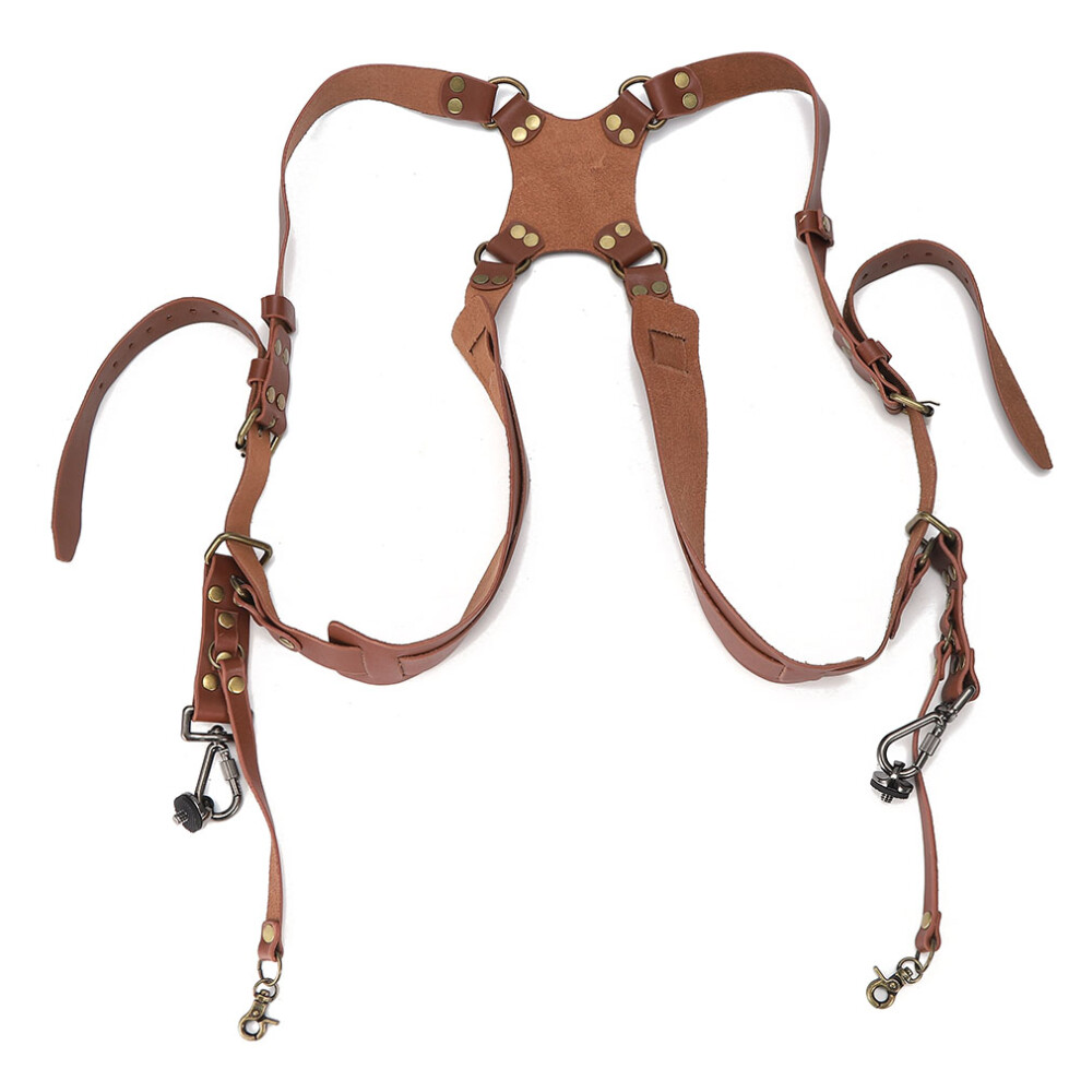 Camera Strap Leather Double Shoulder Harness Strap 9387669089074
