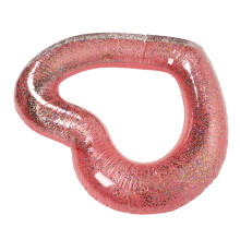 Anillo hinchable para piscina con corazón de lentejuelas en oro rosa 90 cm / 35,4 in
