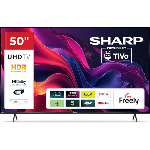 Sharp Sharp 50 inch 4K UHD Smart TV, Frameless LED, TiVo Smart Platform