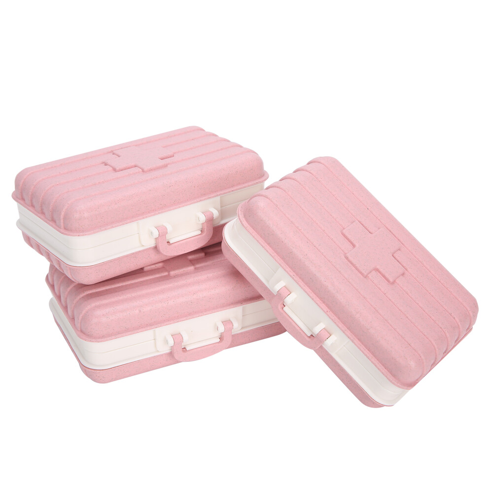 3pcs 6âGrid Pills Organizer Portable Suitcase