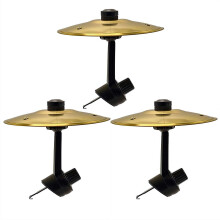 Car Drum Cymbal Air Vent - Adjustable Vent-Mount Drum Pad for In-Car Entertainment, Gold, ABS + Alloy, 3pcs Set
