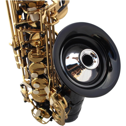 Round ABS Alto Saxophone Mute Silencer - Lightweight Mini Sax Buffer in Silver for Woodwind Instruments 2