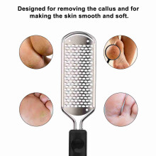 Stainless Steel Foot Callus Remover Pedicure Tool, Black, Adjustable Handle