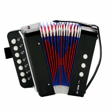 Accordion Musical Instrument for Beginners - Black 1Pc Educational Accordion for Boys, Improves Cognitive Skills and Coordination