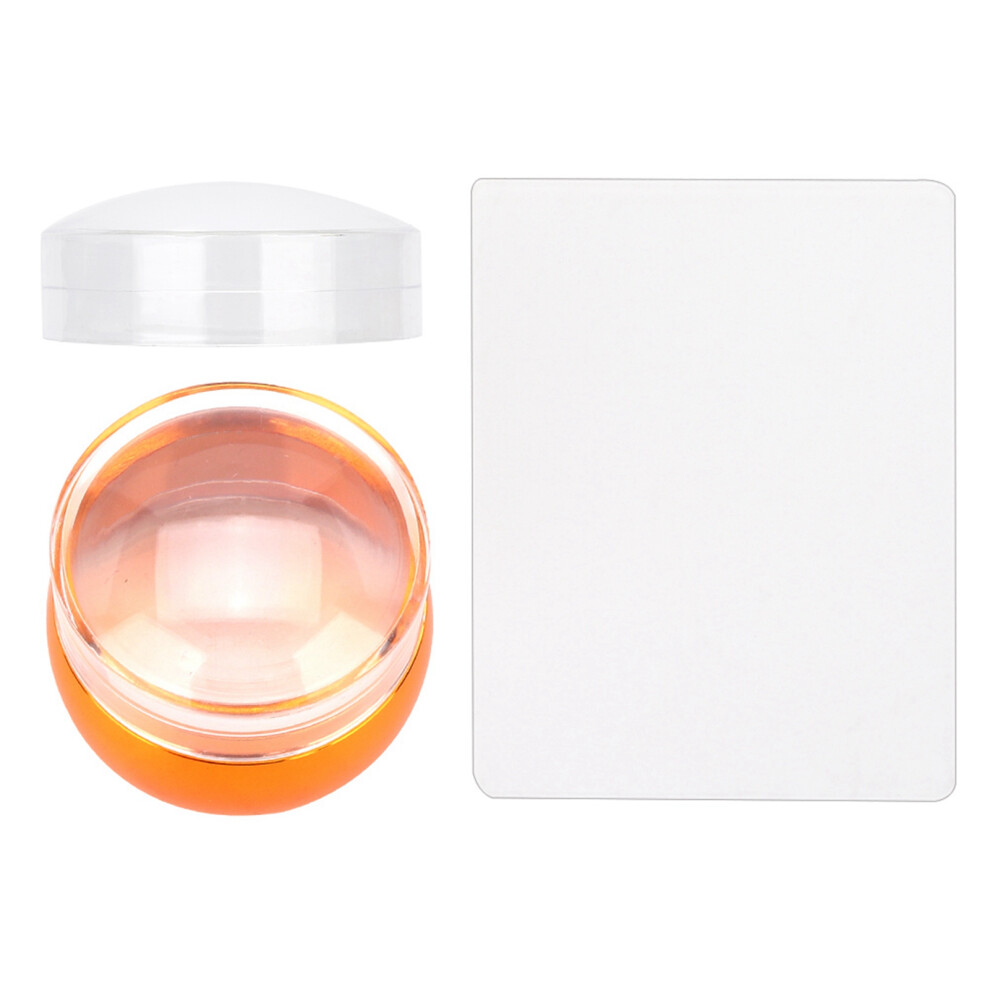 Orange Professional Silicone Nail Art Stamper With Lid